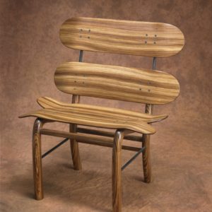 Zebra Wood Skateboard Chair