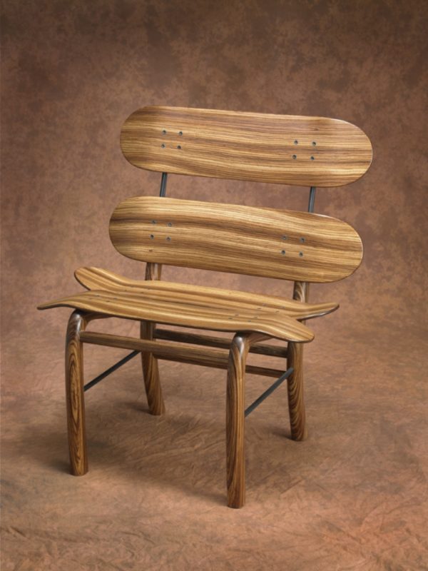 Zebra Wood Skateboard Chair